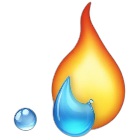 Fire and drop of water emoji