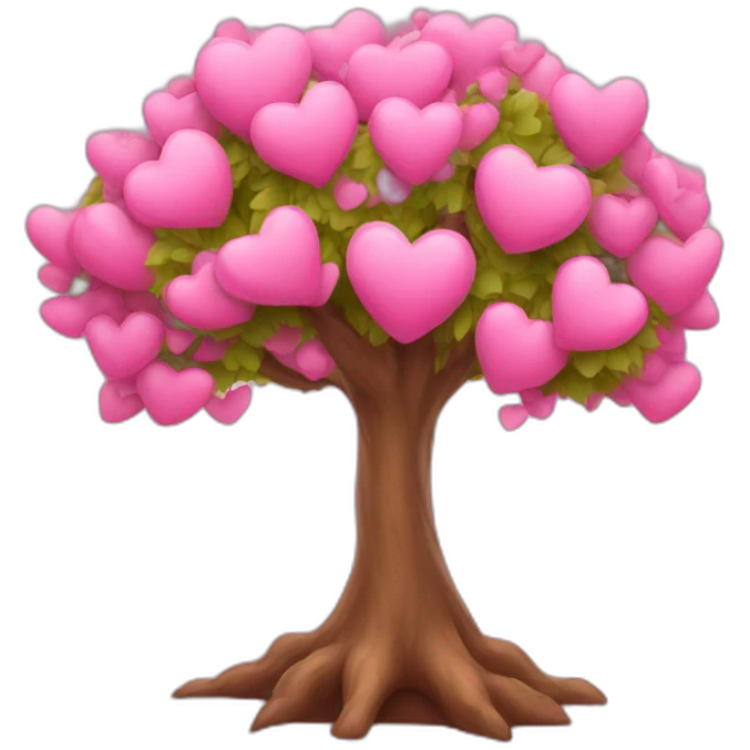 pink love tree emoji