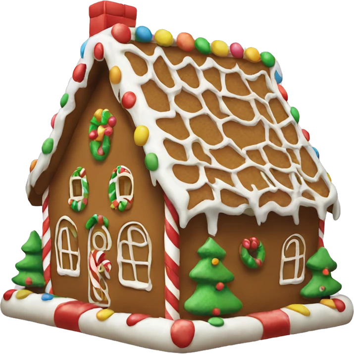 Classic Christmas gingerbread house emoji