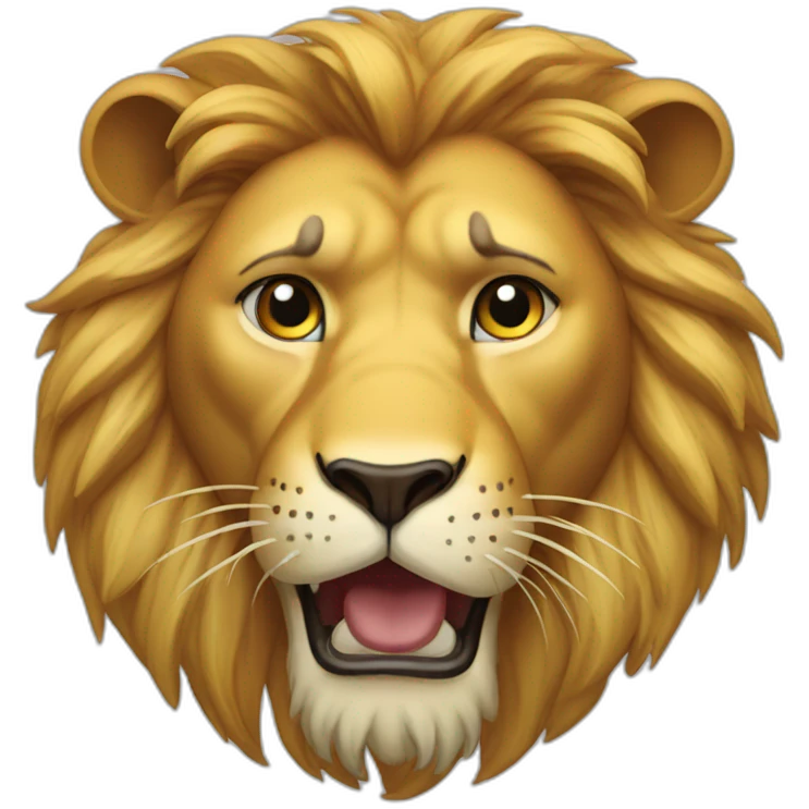 Pleading face lion emoji