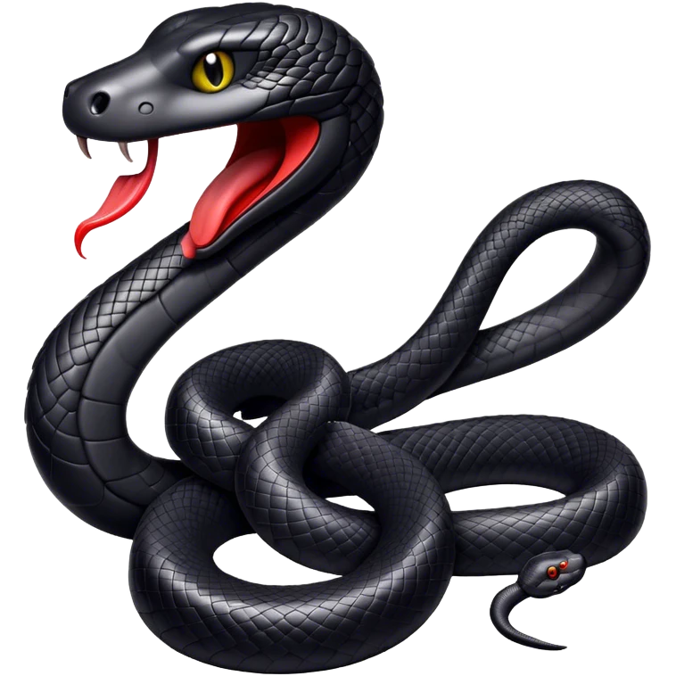 Black snake with tongue out emoji