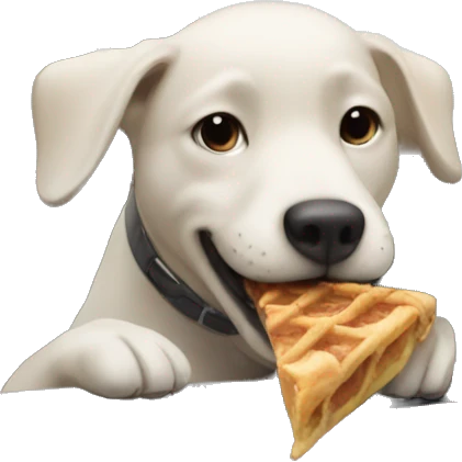 Dog eating a car emoji