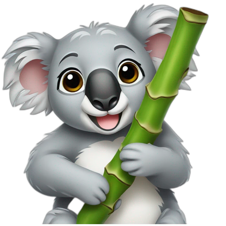 Koala holding bamboo  emoji