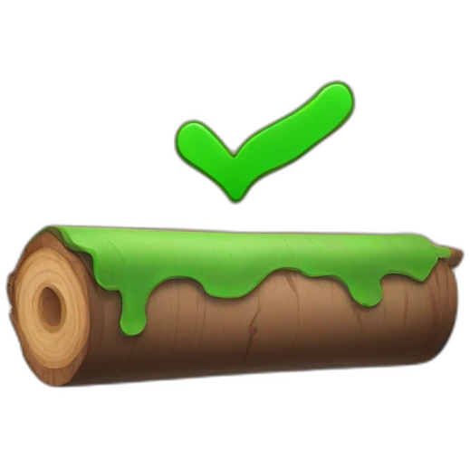 log with green checkmark emoji