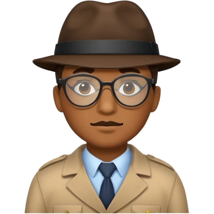 a detective with glasses and a mask emoji