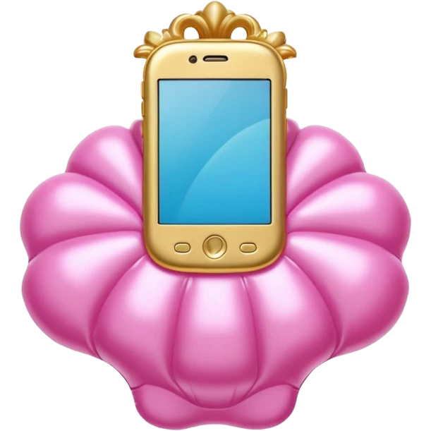 gold rococo pink inflatable puffy shell phone emoji