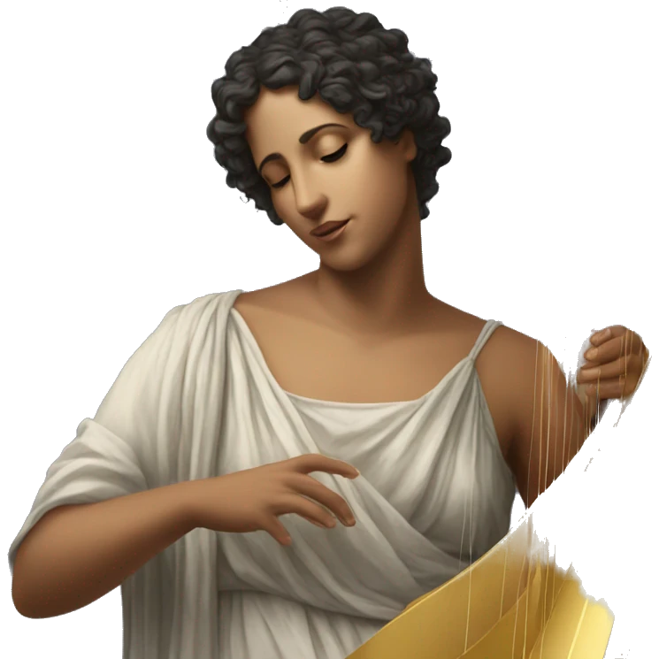 Sappho a harp in his hand emoji