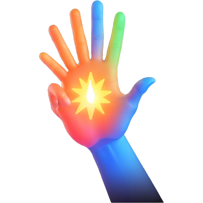 majestic hand with a glowing aura, pointing at the viewer, representing the finger of god, no text emoji