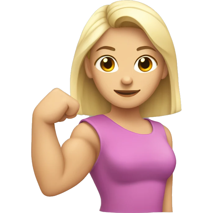 Caucasian woman arm muscles emoji