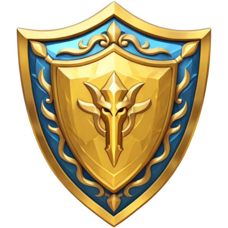 fantasy magic heavenly golden shield low poly emoji