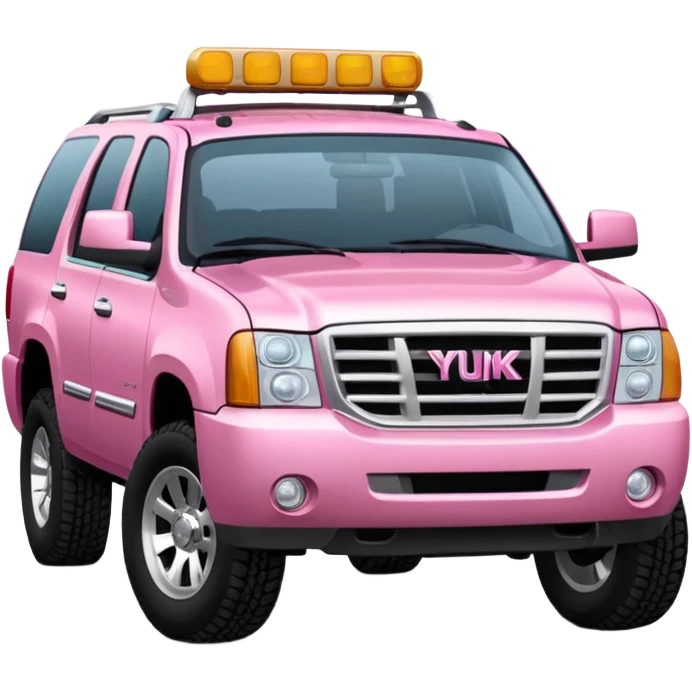 a Yukon SUV truck in pink emoji