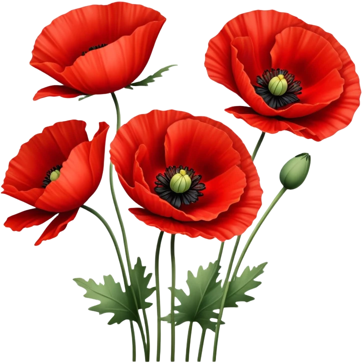 Red poppy flower emoji
