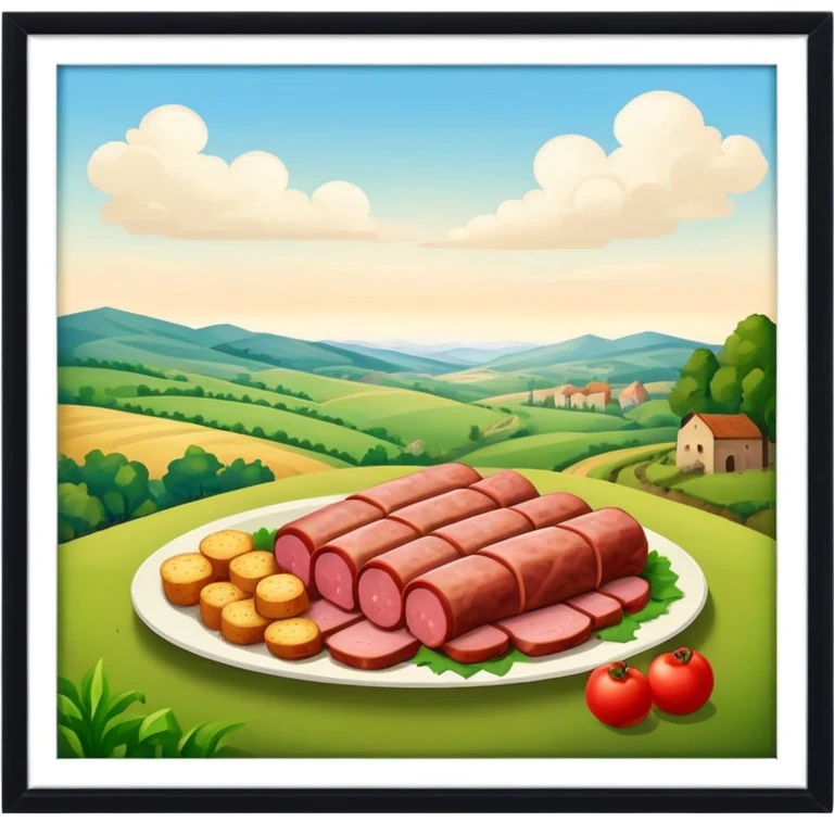 renaiisance spam meat countryside landscape  emoji