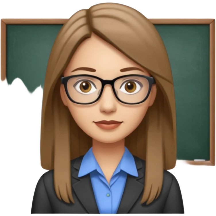 a woman in her 30´s, light skin with medium brown straight hair, long hair. Grey eyes, working as an teacher. No glasses emoji