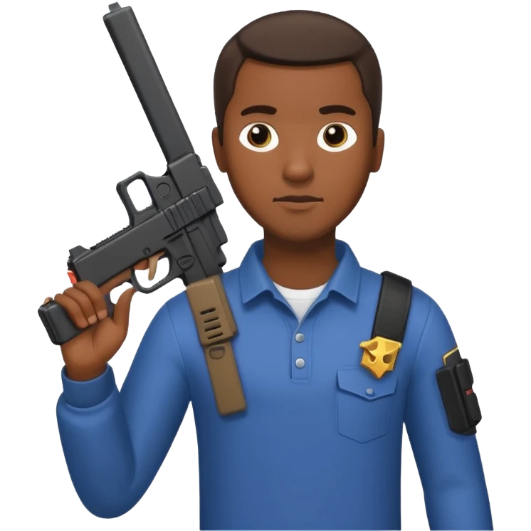 black man holding a Glock pistol with a switch and a Kriss Vector magazine emoji