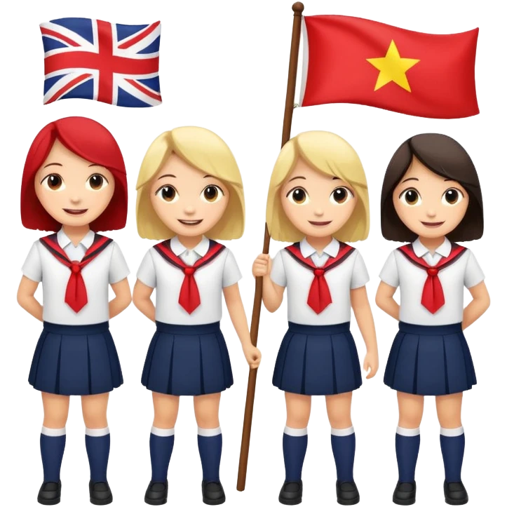 Escolta de escuela niñas bandera emoji