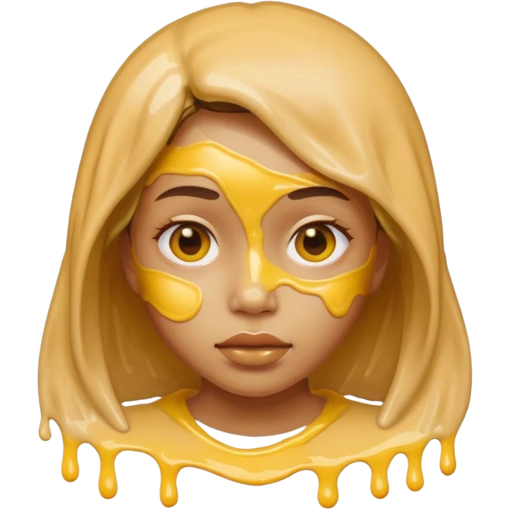 Girl in gluey face emoji