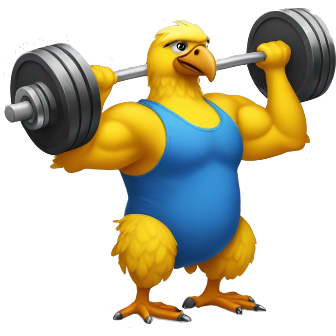 Big bird lifting weights  emoji