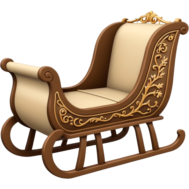 vintage beige winter sleigh emoji