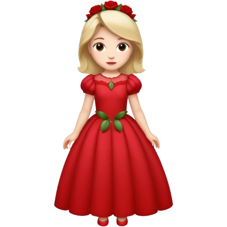 princess in a red rose dress full body emoji