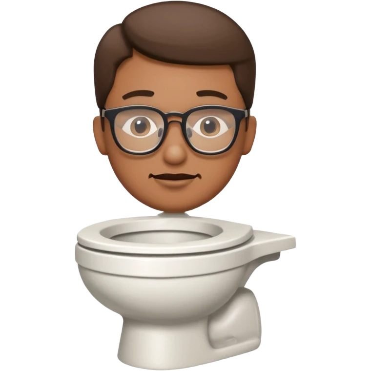 toilet with a man's head and glasses emoji