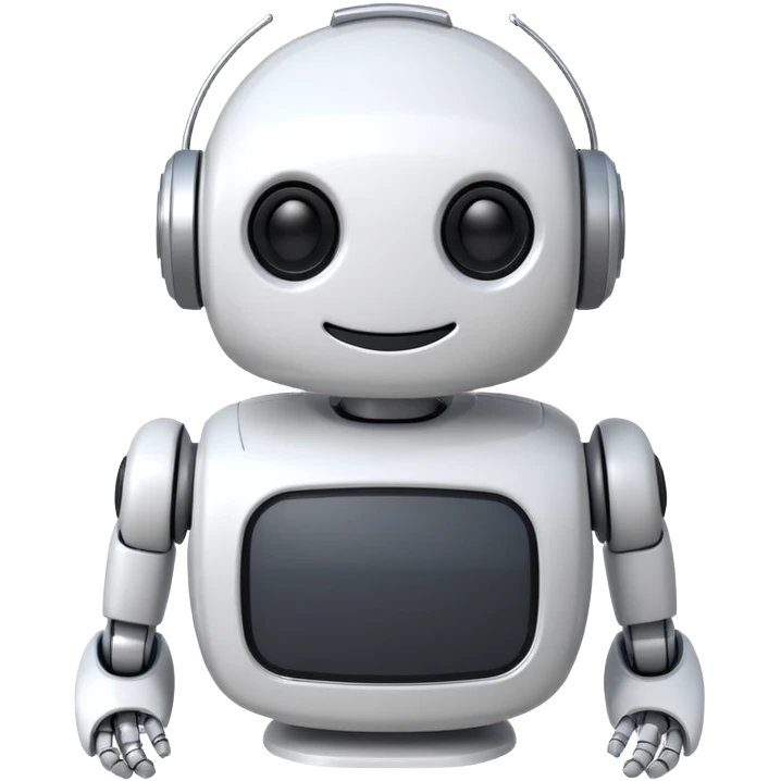 robot cartoon simple kid toy white innocent funny gudget friendly smiley round adorable music emoji