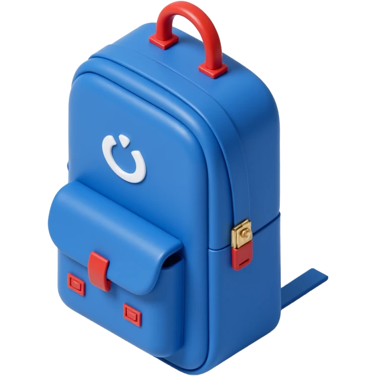 blue backpack emoji