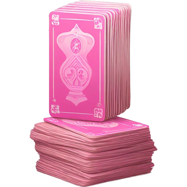 Pink tarot playing card stack emoji