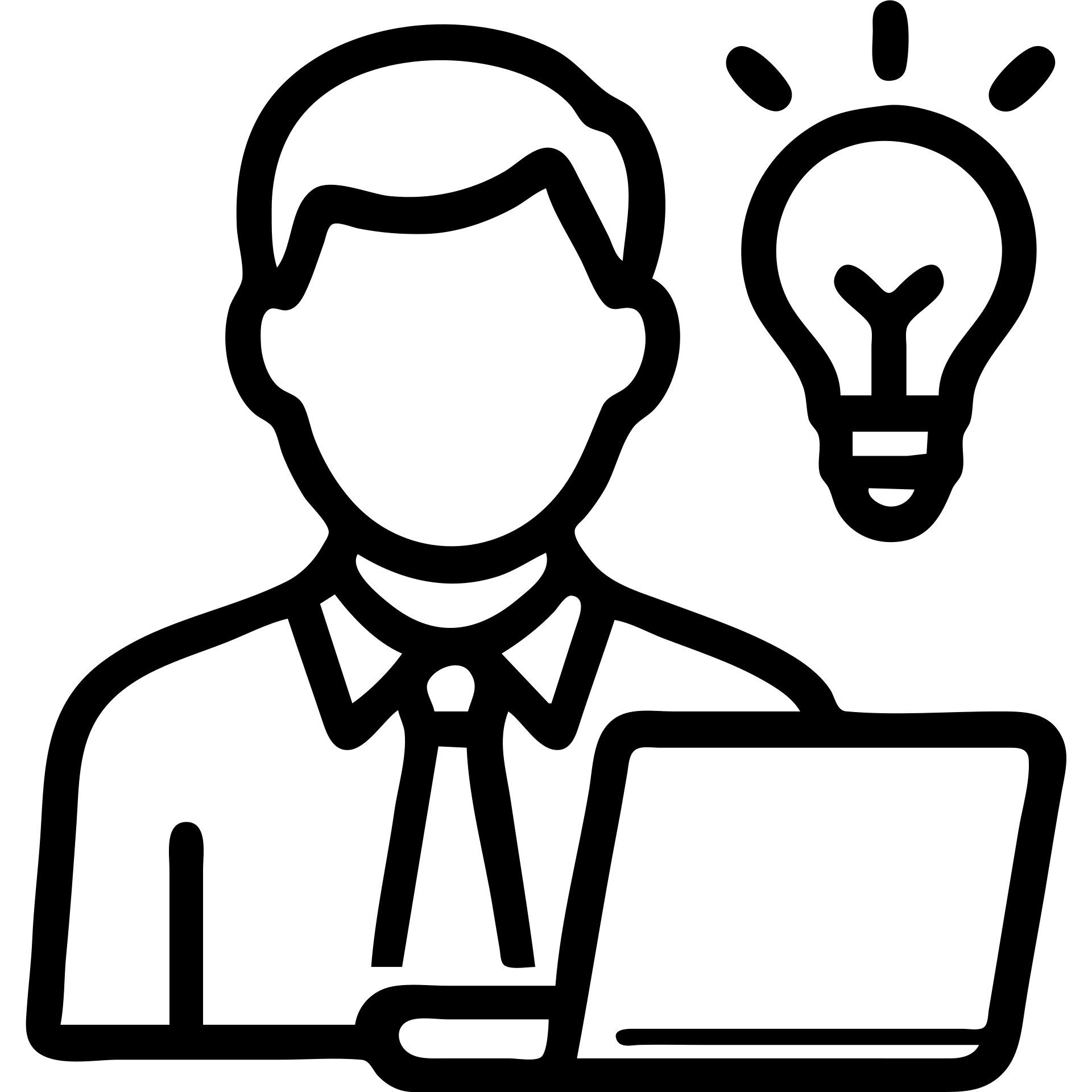 outline icon of entrepreneur figure with laptop and lightbulb emoji