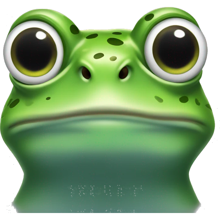 Green frog with "hmmm" expressions emoji