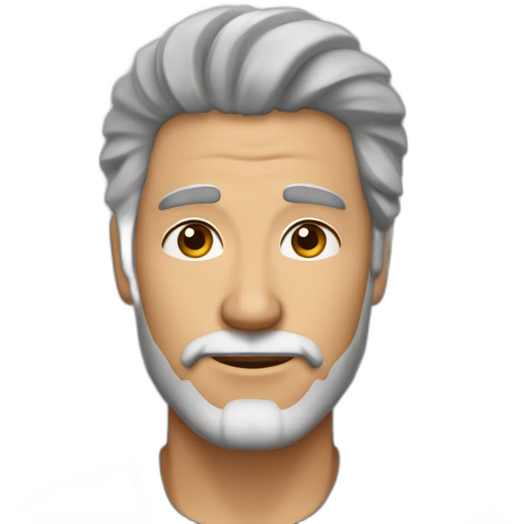 gere um homem com cabelo grande liso castanho e barba grande marrom bem mais escuro que o cabelo emoji