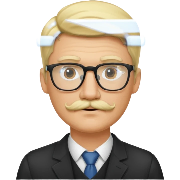 blond man with glasses and mustache emoji