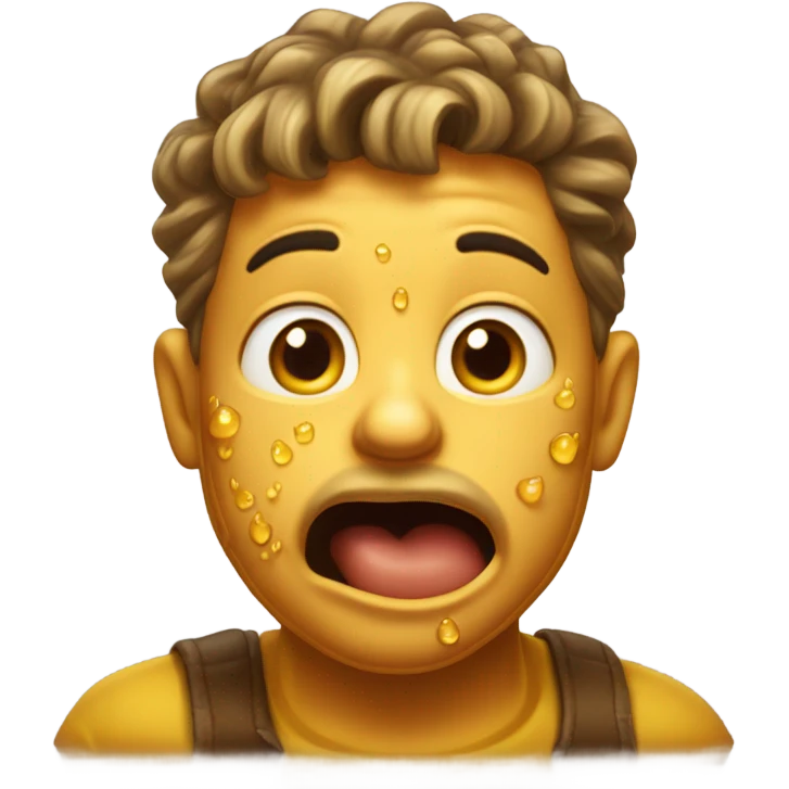 Guy spitting out honey emoji