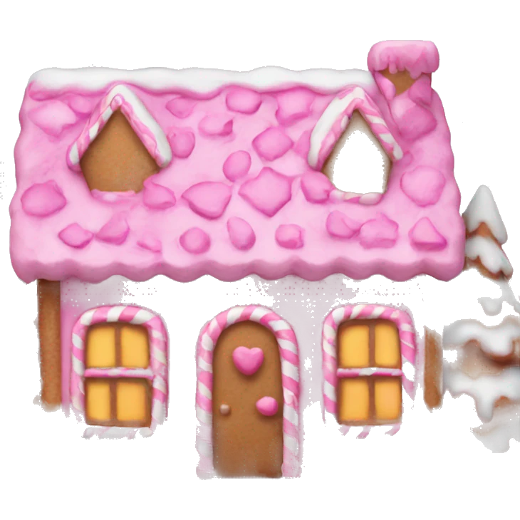 Pink gingerbread house emoji