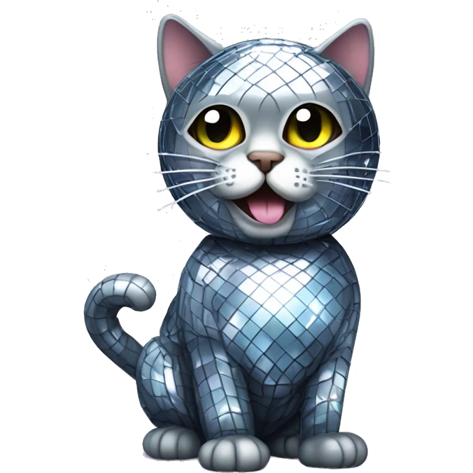Disco ball cat  emoji