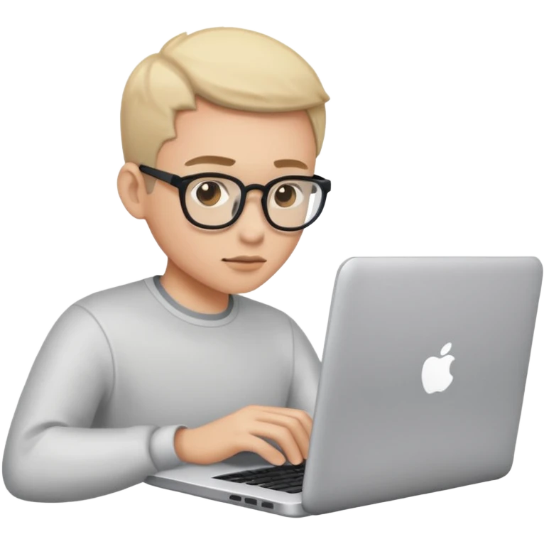 A person typing/creating content on their laptop emoji