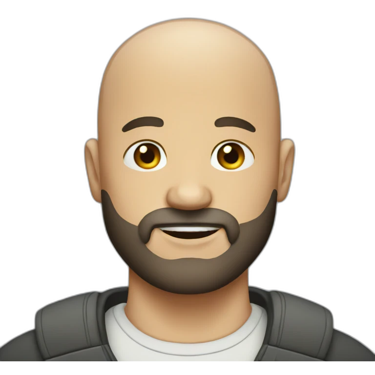 Bald man with beard emoji