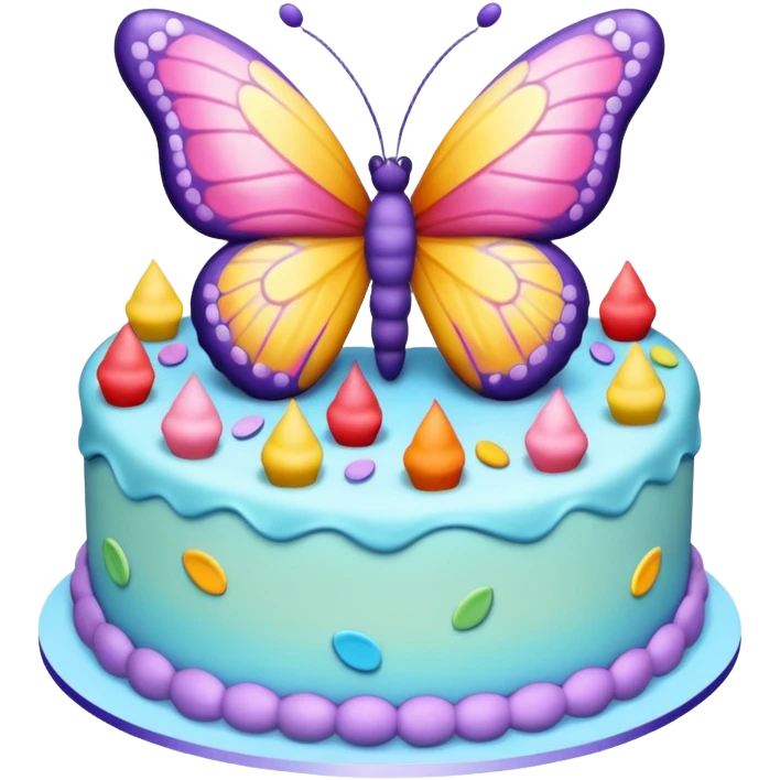 Butterfly birthday cake emoji