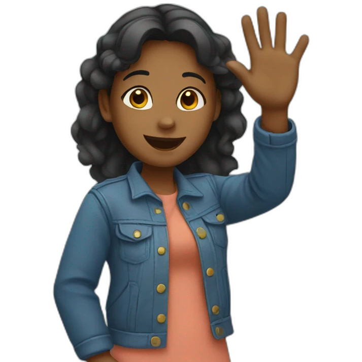 Girl waving  emoji