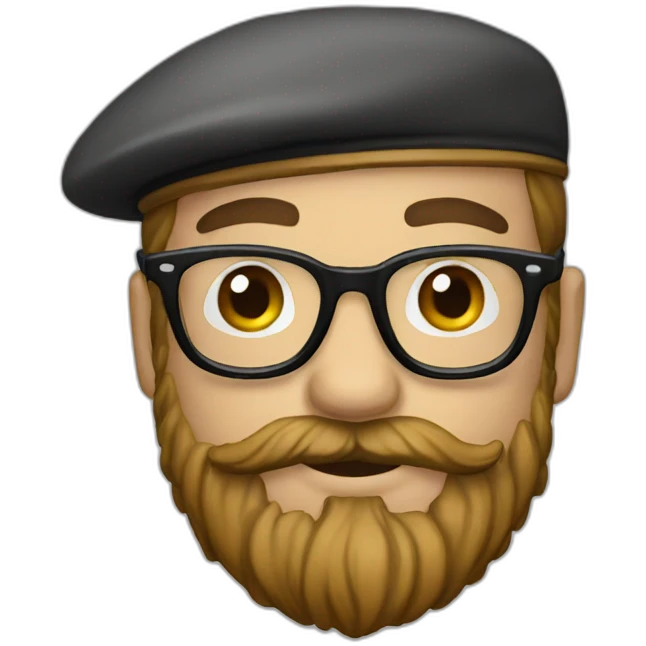 beard - beret - glasses emoji