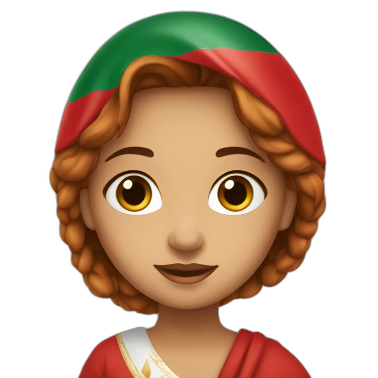 fille avec le drapeau du maroc emoji