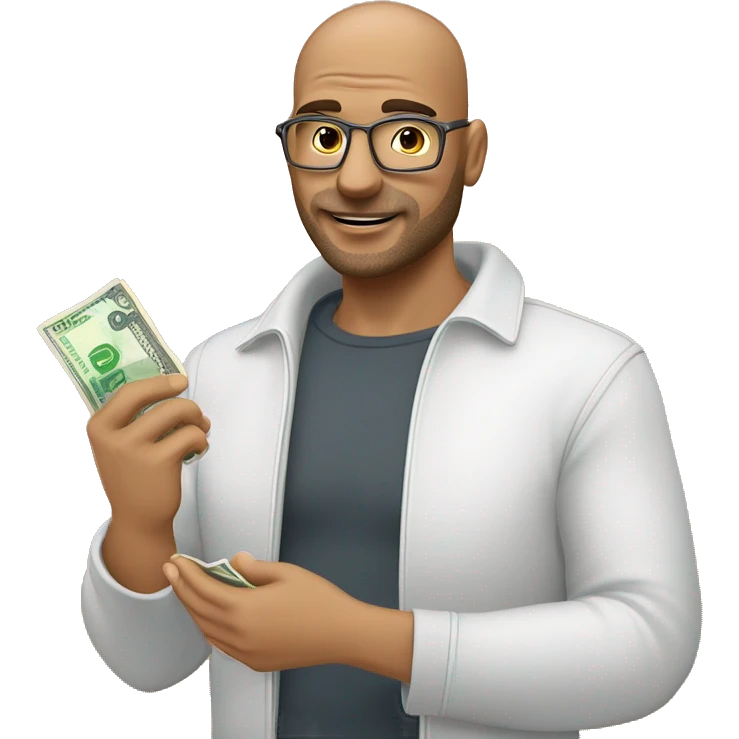 Mann mit Portmonee auf der Nase ￼ emoji