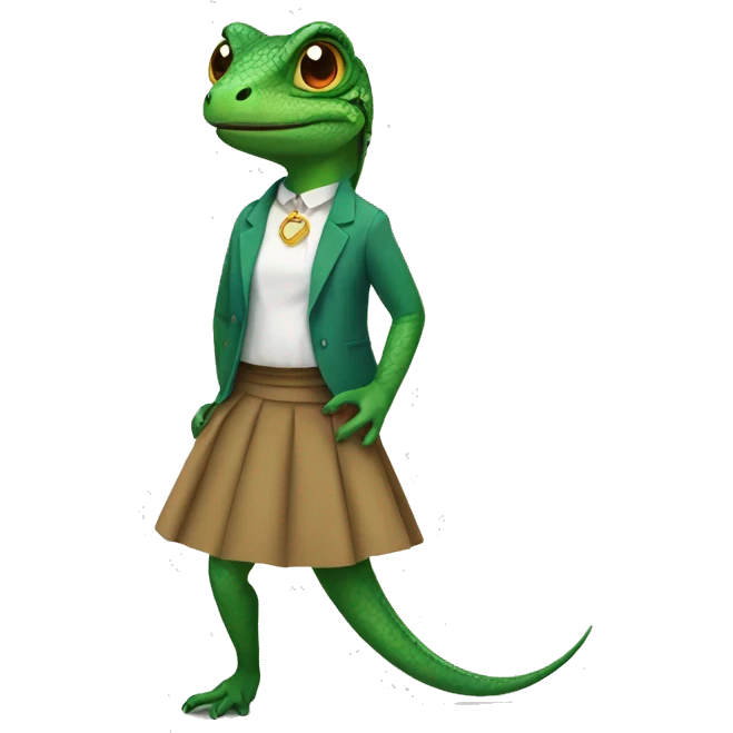 Lizard in a skirt emoji