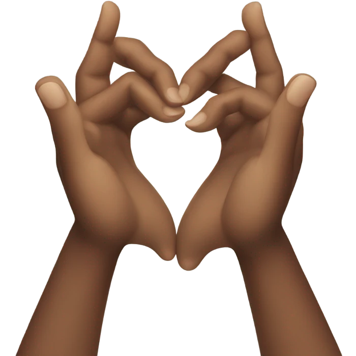 Me holding up heart hands  emoji