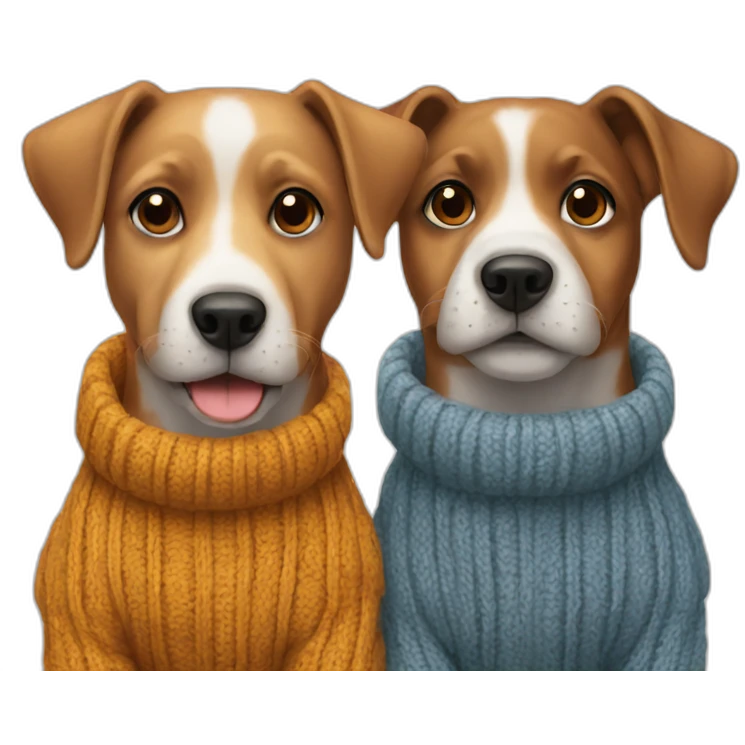 two dogs in a circle wearing wool sweaters emoji