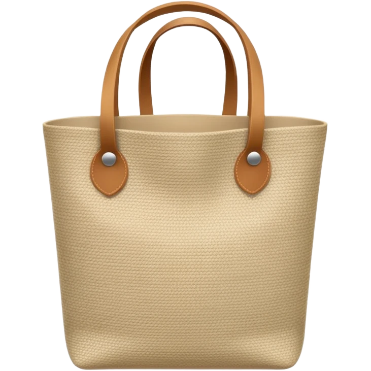 cartoon market bag, do not add stripes and make it empty. Do not add face. Top view emoji