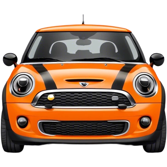 Orange mini cooper no stripes black top emoji