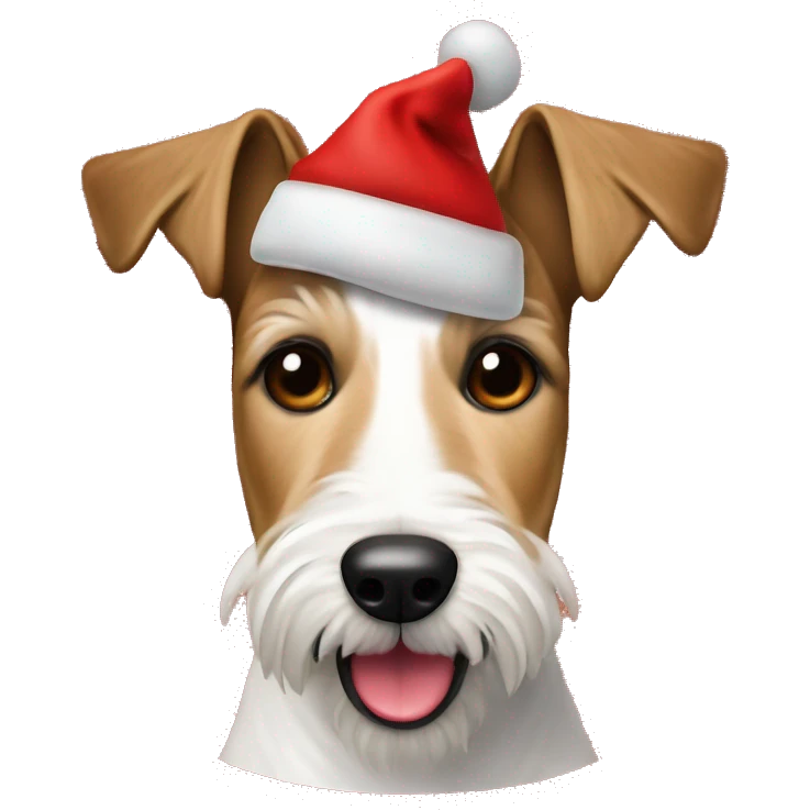 Foxterrier mit weihnachtmütze emoji