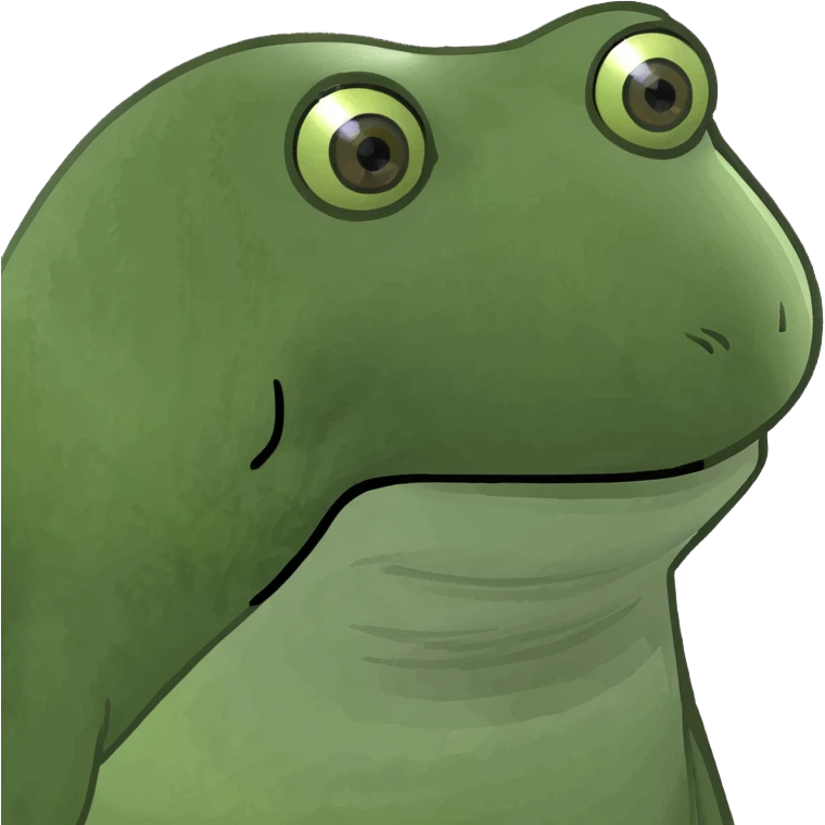 A frog holding a Peace Lily  emoji