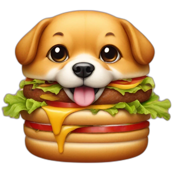 Dog on a burger emoji